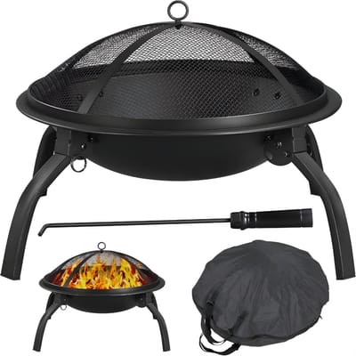 DnA® Vuurkorf Voor Buiten - Vuurschaal Voor Buiten - Vuurkorf - Zwart - 54cm x 54cm x 39cm