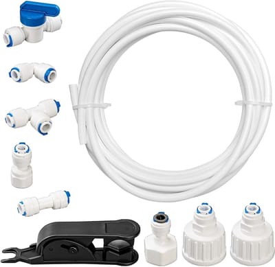 Koelkast Waterlijn Kit - Ijsmaker Pijp - Vaste Water Toevoer - Snelle Installatie - 15 Meter Slang - Wit