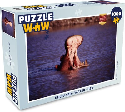 Puzzel Nijlpaard - Water - Bek - Legpuzzel - Puzzel 1000 stukjes volwassenen