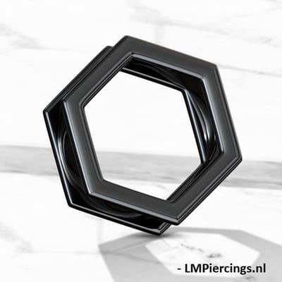 Screw-fit tunnel moer 12 mm - zwart - LMPiercings