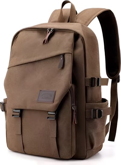 CarryQuest® - Reisrugzak Heren - Grote Capaciteit + Verstelbare Schouderbanden - Duurzaam Canvas - Bruin
