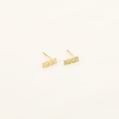 Oorbellen knopjes - Amsterdam - Goud - Kruisjes