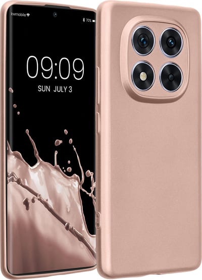 kwmobile metallic telefoonhoesje van TPU - geschikt voor Xiaomi Redmi Note 14 Pro 5G / Poco X7 - Flexible case voor smartphone - In metallic roségoud
