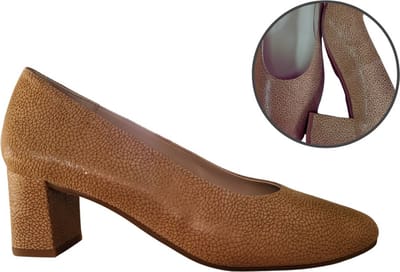 Stravers - Pumps met Lage Hak Maat 42 Bruin Suede geprint Grote Maten Pumps
