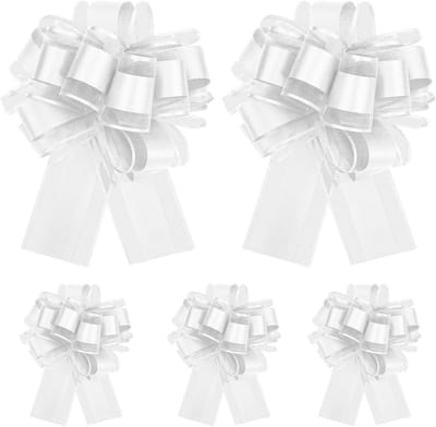 Grote Trekbogen voor Bruiloften en Decoratie, 15 cm Witte Bogen voor Cadeaus, Auto's en Mandjes