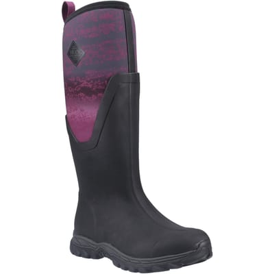 Muck Boots Arctic Sport II Tall Rubberen Zwarte/magenta Winter Kniehoge Laarzen Voor Dames