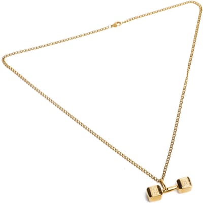 Dumbbell Hanger Ketting Unisex Modieuze Sieraden Ketting Cadeau Kleding AccessoireGoud beige
