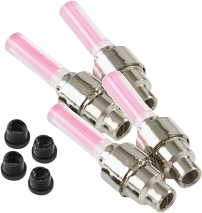 Ventieldopje LED Verlichting – 4 stuks Roze – Ventielverlichting voor Fiets, Fatbike, Scooter en Auto