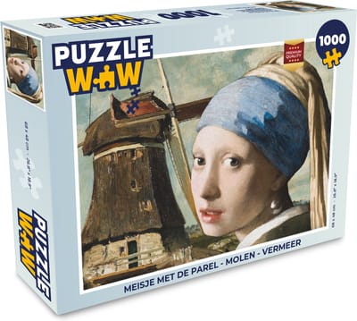 Puzzel Meisje met de parel - Molen - Vermeer - Legpuzzel - Puzzel 1000 stukjes volwassenen