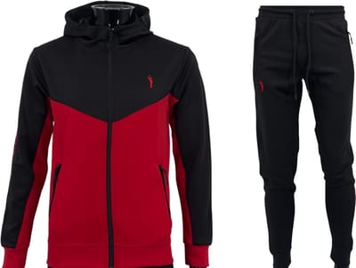 Hitman - Trainingspak Heren - Joggingpak Heren - Sportkleding Heren - Cadeau voor Man - Zwart/Rood - Maat S