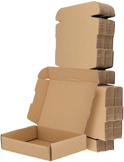 Dailygoods - 60 Stuks Golfkartonnen Verzenddozen - Bruine Pakketdozen 16 x 12,5 x 3,5 cm