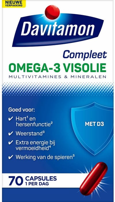 Davitamon Compleet Omega-3 Visolie - 2 x 70 capsules - Voordeelverpakking