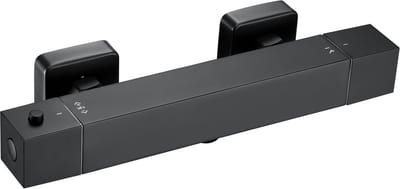 Auralum max Thermostatische Douchekraan - 15 cm Hartafstand - Thermostaatkraan - Incl. S-Koppelingen - Met CoolTouch Technologie - Waterbesparend - Zwart