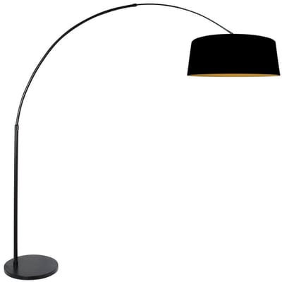 Vloerlamp Luma-Dark 4771ZW van Steinhauer, modern design, hoogte verstelbaar (210-240 cm), metaal en textiel, zwart, E27 fitting, ideaal voor binnengebruik