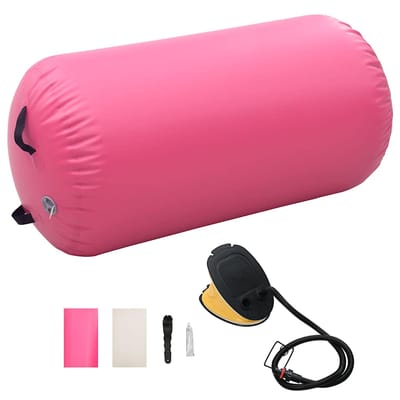 vidaXL - Gymnastiekrol - met - pomp - opblaasbaar - 120x75 - cm - PVC - roze