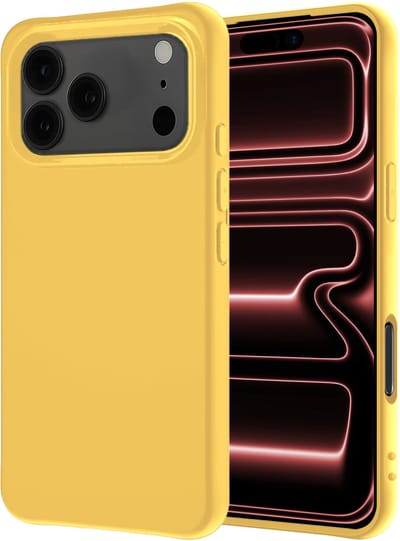 Hoesje - Geschikt voor Apple iPhone 17 Pro - Sterk & Shockproof - Hoes Cover - Siliconen Case - Geel