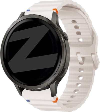 Bandz Siliconen 'Wave' bandje geschikt voor Garmin Vivoactive 4s / Vivomove 3s / Venu 4 - 41mm / Venu 3s / Venu 2s / Forerunner 265s / Forerunner 255s - Sterrenlicht