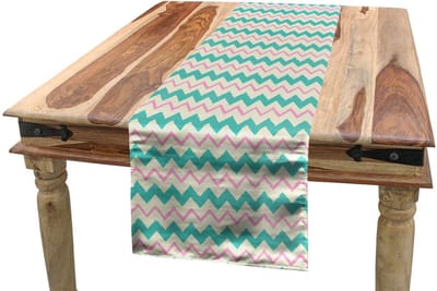 ABAKUHAUS Winkel tafelloper – Zigzag – 40x180 cm – Polyester