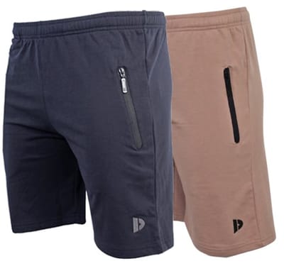 2-Pack Donnay - Joggingshort (Nick) - Sportshort - Heren - Navy/Taupe grey (725) - maat S
