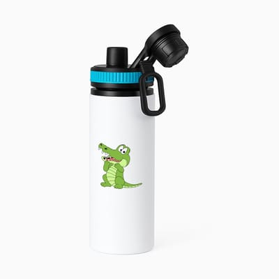Hacebo® - Krokodillen waterfles met draaidop blauw - Krokodil - Dieren liefhebbers - Reptielen - dierendag - water fles - 850ML