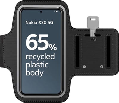 Arara Armband Geschikt voor Nokia X30 sportarmband - hardloopband - Sportband hoesje - zwart