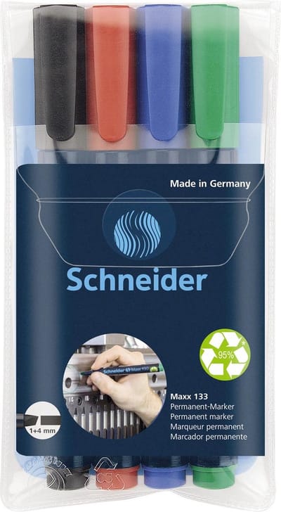 Permanent marker schneider maxx 133 1-4mm 4st ass | 10 stuks