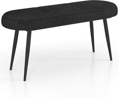 Gestoffeerde Bank - Zitbank Kussen - Comfortabel Zitten - 300 kg Draagkracht - 113 x 40 cm - Zwart