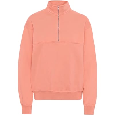 Sweatshirt 1/4 rits Colorful Standard Organic bright coral