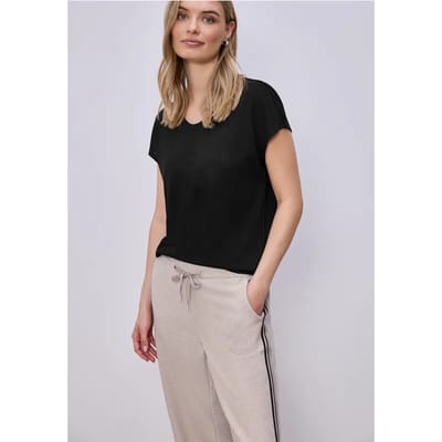Shirt met overhangende schouders in linnenlook