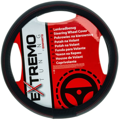 Einparts Stuurwielhoes 37-39 Cm, Gemaakt Van Zwart Pu-Leer, Geperforeerd