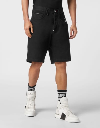 Denim Korte Broek Skull&Bones