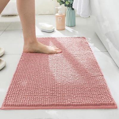 Temi Kort Pluche Effen Kleur Chenille Mat Vier Seizoenen Huishoudelijk Effen Zachte Voetmat Absorberend Antislip Tapijt 40*60cm