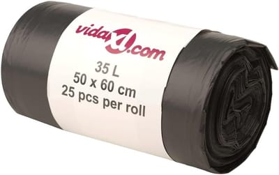 Vuilniszakken 250 stuks - Afvalzakken container - Hygiënisch afvalbeheer - Grote rol 250 stuks - 35 liter inhoud - Zwart