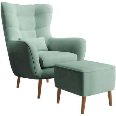 Fauteuil met hocker Verdiro velvet | NADUVI Collection