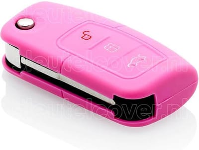 Autosleutel Hoesje geschikt voor Ford - SleutelCover - Silicone Autosleutel Cover - Sleutelhoesje Roze