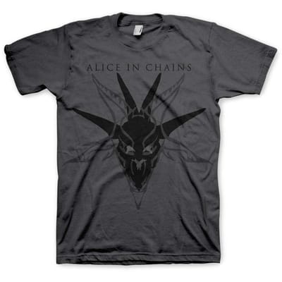Alice In Chains - Black Skull Heren T-shirt - S - Grijs