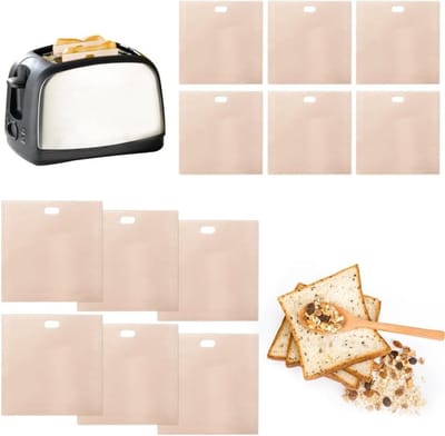 12 Stuks Herbruikbare Toaster Tassen, Warmtebestendige en Anti-aanbak Tassen voor Sandwiches en Pizza