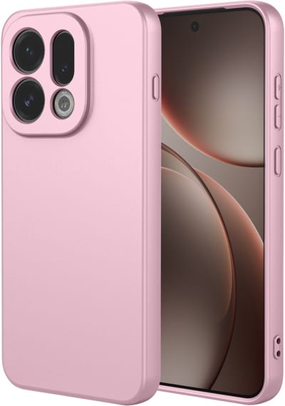 MobyDefend Hoesje - Geschikt voor Oppo Find X9 - Matte Siliconen Backcover - Licht Roze