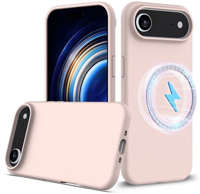 Lunso Geschikt voor iPhone 17 Air hoesje - Flexibel siliconen Backcover met magnetisch - Lichtroze