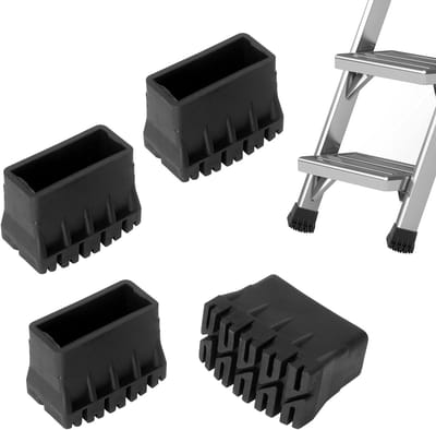 Rubberen Voetjes - Ladderdoppen - Ladder Stabiliteit - Slijtvast Materiaal - 4 Stuks - Zwart