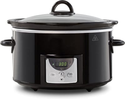 REN® Slowcooker met timer - Slowcooker - Crockpot - Zwart - 31cm x 22cm x 30cm
