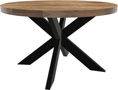 Eettafel Jones rond 130cm lichtbruin duurzaam mangohout ronde tafel