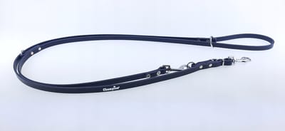 Champion Verstelbare Leren Hondensnoer 2.4m/1.2cm - Marineblauw