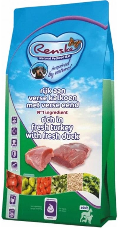 Hondenvoer RENSKE - Kalkoen Eend 6.5kg - Premium Volwassen Honden, Gevoelige Spijsvertering