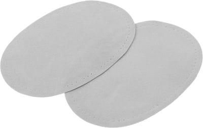 Ovale Elleboogstukken - Reparatie Patches - Kleding Repareren - Glad Naai Oppervlak - 14 x 9 cm - Grijs