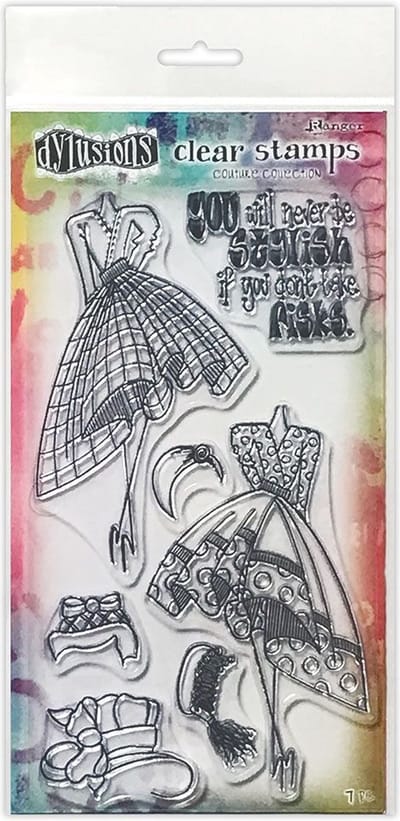Dylusions couture Clear stamps - Night at the opera duo