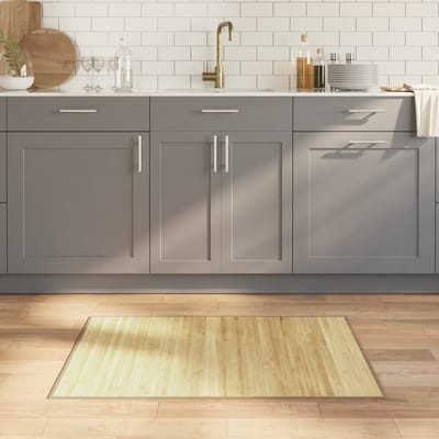 vidaXL - Vloerkleed - rechthoekig - 70x100 - cm - bamboe - lichtnaturel