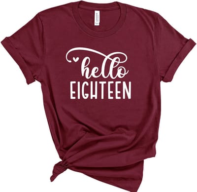 Lykke Hello Eighteen T-Shirt | 18 Jaar| Dames - Heren –| Unisex T-shirt| Maat M