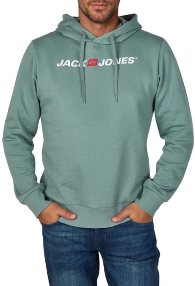 Jack & Jones Heren trui JJMORTY OLD LOGO SWEAT HOOD SMU regular fit S Volwassenen Hoodie - Sweatshirt