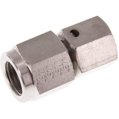 8L & G1/4'' RVS Rechte Draaidoorvoer Binnendraad voor manometers 315bar FKM Afdichtconus ISO 8434-1